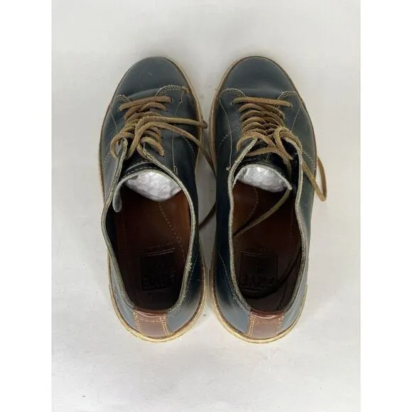 Frye Black Leather Casual Brown Lace Low Top Sneakers Shoes Men’s Sz 10M US/44EU