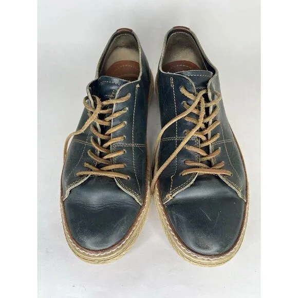 Frye Black Leather Casual Brown Lace Low Top Sneakers Shoes Men’s Sz 10M US/44EU