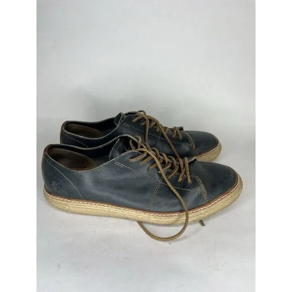 Frye Black Leather Casual Brown Lace Low Top Sneakers Shoes Men’s Sz 10M US/44EU