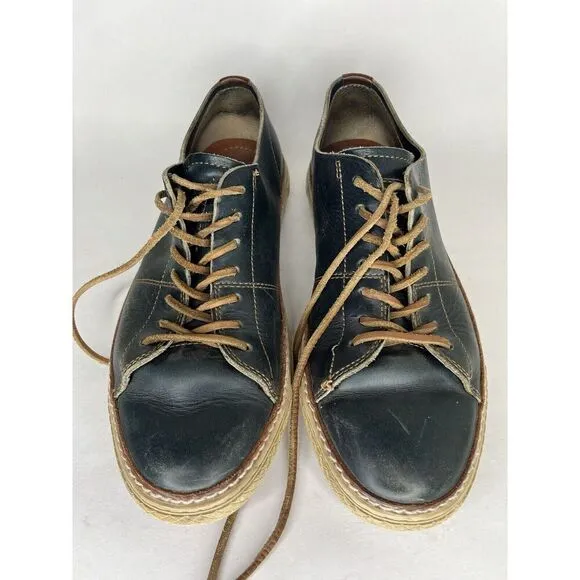 Frye Black Leather Casual Brown Lace Low Top Sneakers Shoes Men’s Sz 10M US/44EU