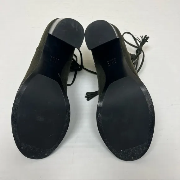 Frye Gabby Ghillie Stud Peep-toe Booties Sandals 7.5 Green