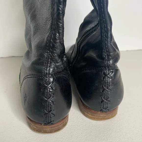 Frye Jillian Pull on Leather Boots Black Sz 7