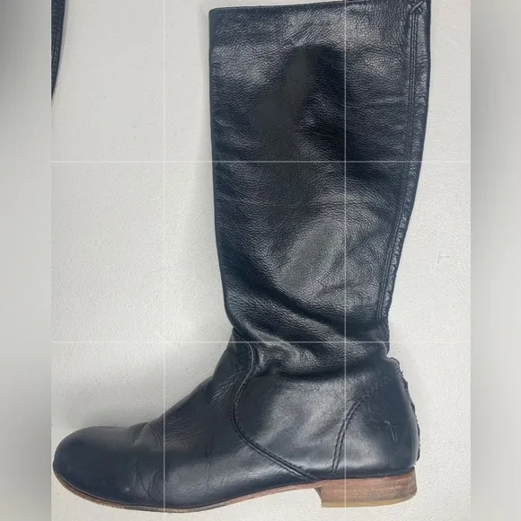 Frye Jillian Pull on Leather Boots Black Sz 7