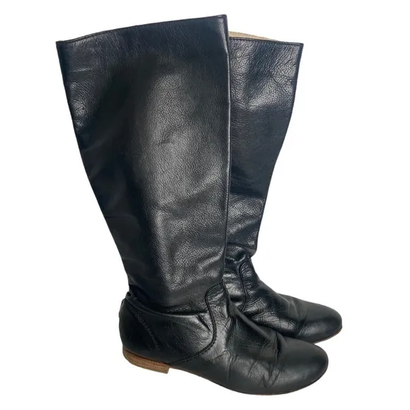 Frye Jillian Pull on Leather Boots Black Sz 7
