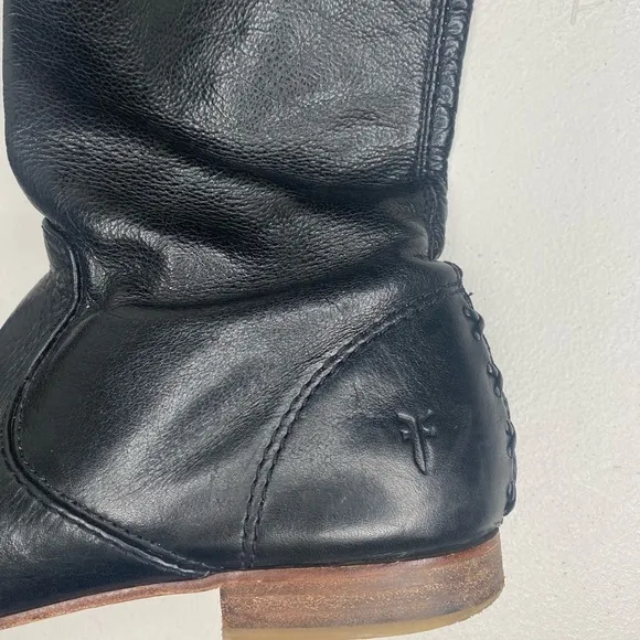 Frye Jillian Pull on Leather Boots Black Sz 7