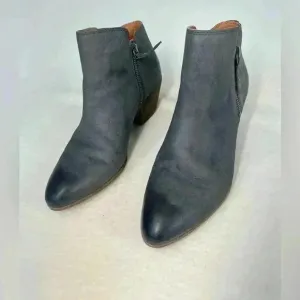 Frye Judith double zip leather booties 2 inch heel size 9 M gray 2 inch heel