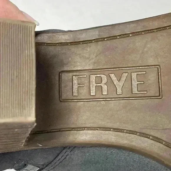 Frye Judith double zip leather booties 2 inch heel size 9 M gray 2 inch heel