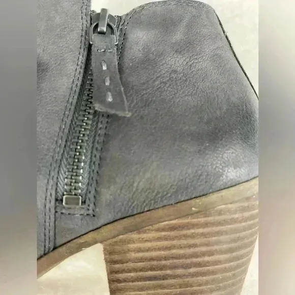 Frye Judith double zip leather booties 2 inch heel size 9 M gray 2 inch heel