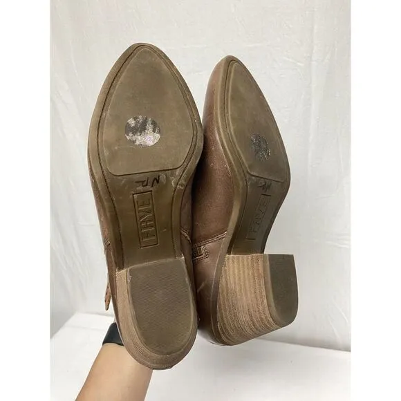 Frye Judith Zip Ankle Booties Womens Size 8.5M Wheat Brown Leather Western Shoes