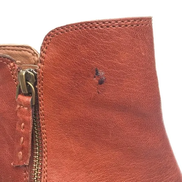 Frye Judith Zip Bootie  Cognac boots 6 leather ankle euc