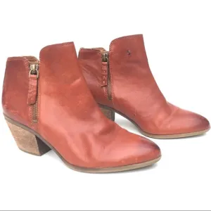 Frye Judith Zip Bootie  Cognac boots 6 leather ankle euc