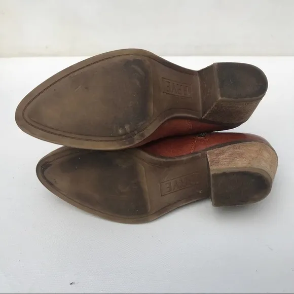 Frye Judith Zip Bootie  Cognac boots 6 leather ankle euc
