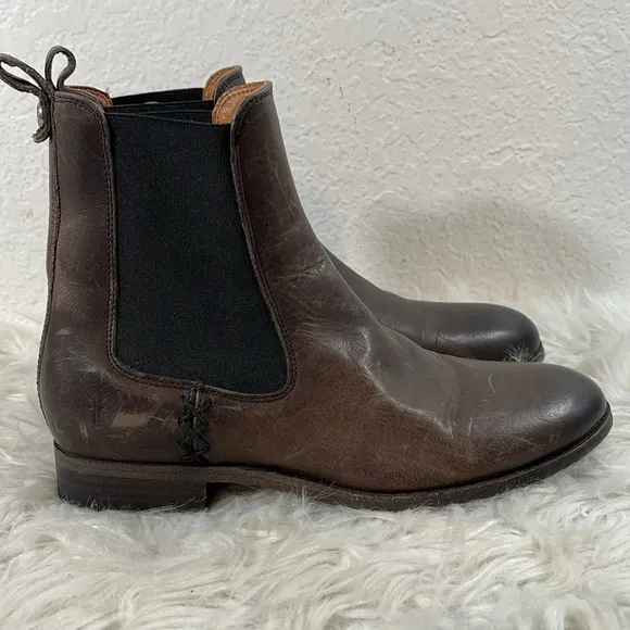 FRYE MELISSA CHELSEA Pull Up Leather Boots Size 7.5