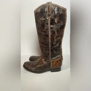 Frye Mellisa Tall Distressed Riding Boots size 9 great condition