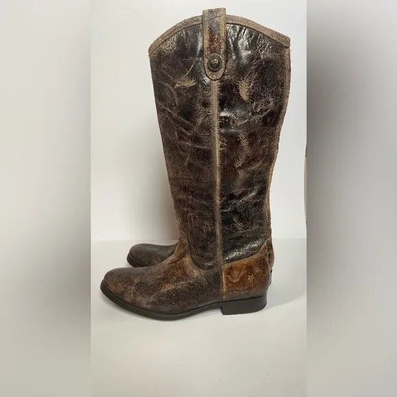 Frye Mellisa Tall Distressed Riding Boots size 9 great condition
