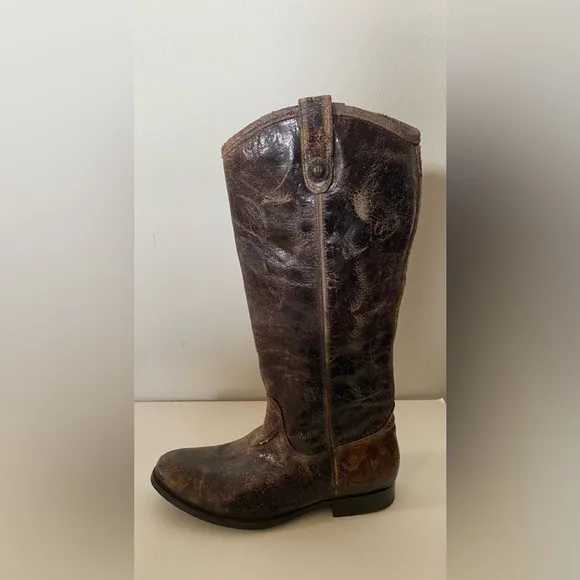 Frye Mellisa Tall Distressed Riding Boots size 9 great condition