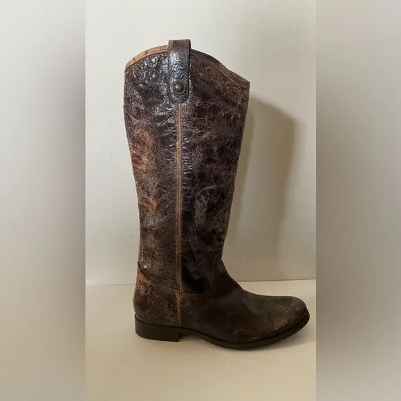 Frye Mellisa Tall Distressed Riding Boots size 9 great condition