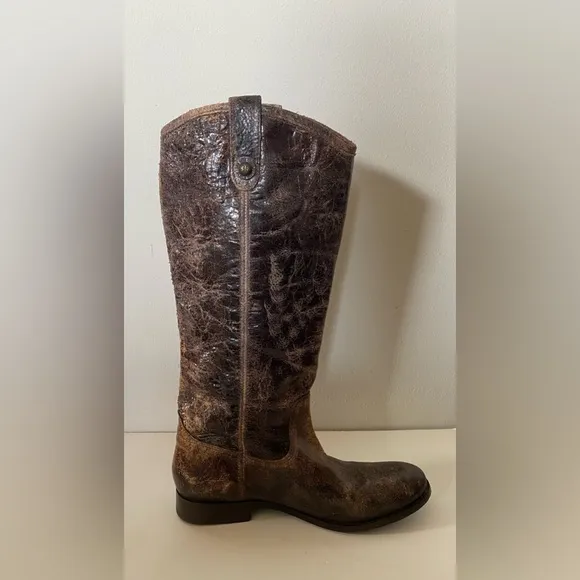 Frye Mellisa Tall Distressed Riding Boots size 9 great condition