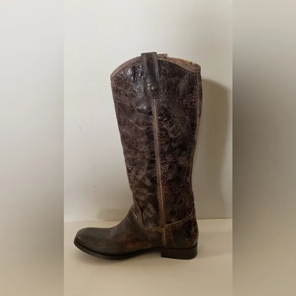 Frye Mellisa Tall Distressed Riding Boots size 9 great condition