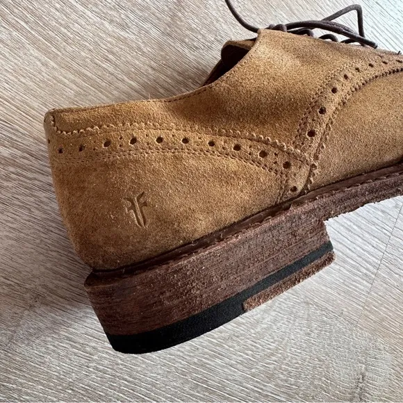 Frye men's paul wingtip oxford dress shoes lace up 12 suede brown