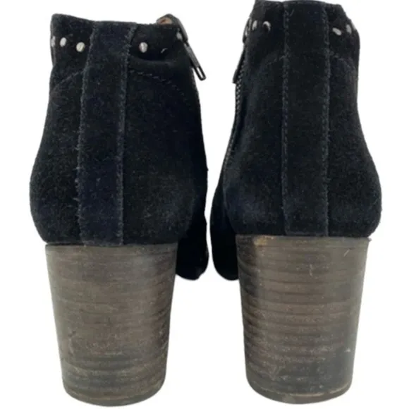 Frye Nora Black Stud Suede Western Boots Size 9.5