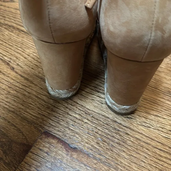 FRYE Roberta Gillie Wedge Sandals Women's 8 Brown Leather Lace Up Espadrille