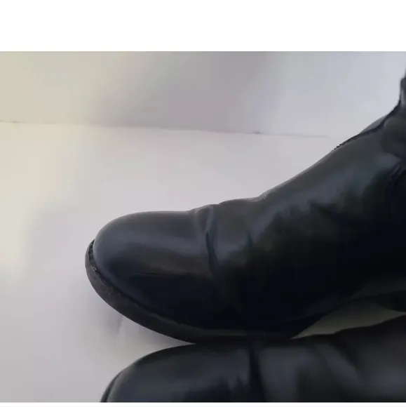 Frye Solid Black Leather Button Back Zip Knee High Melissa Boots Womens 5.5