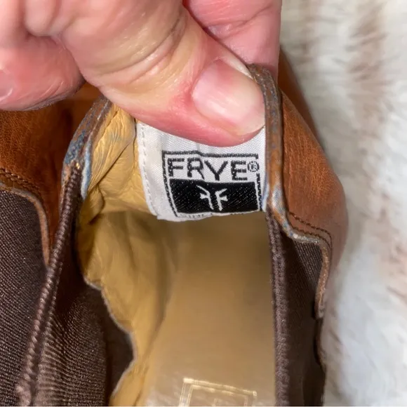 Frye Tan Chelsea Boots with Elastic Panels