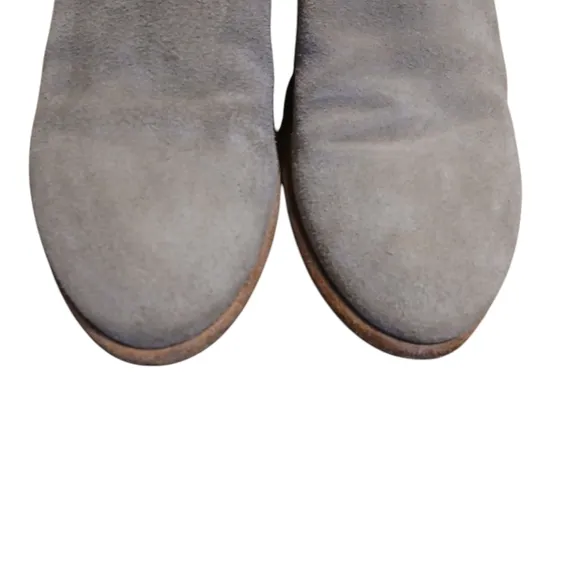 Frye Tan Suede Ankle Boots Block Heel Booties Size 7