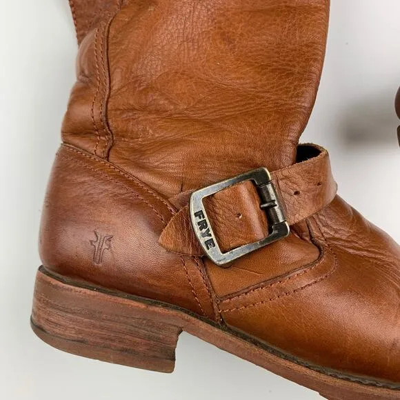 Frye Veronica Slouch Boots Tall Tan Leather Women’s 10