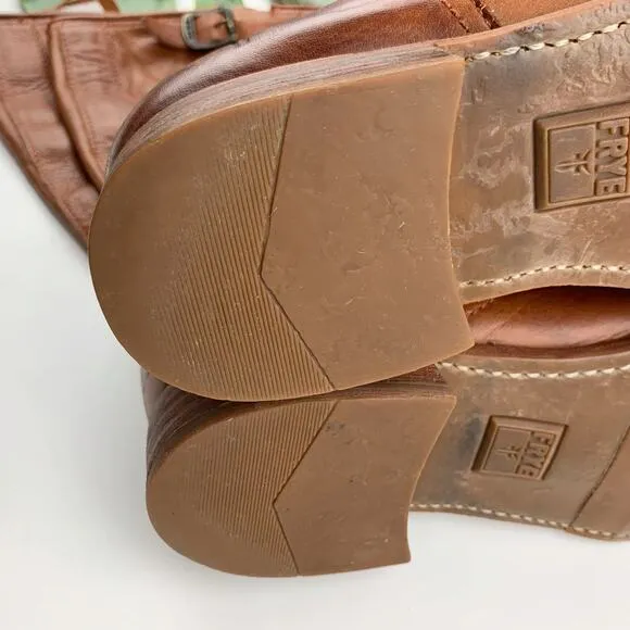 Frye Veronica Slouch Boots Tall Tan Leather Women’s 10