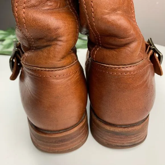 Frye Veronica Slouch Boots Tall Tan Leather Women’s 10