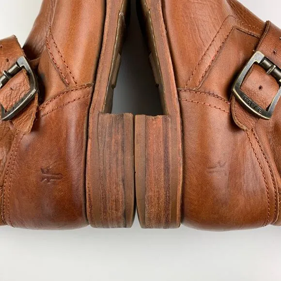 Frye Veronica Slouch Boots Tall Tan Leather Women’s 10