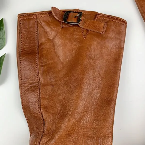 Frye Veronica Slouch Boots Tall Tan Leather Women’s 10