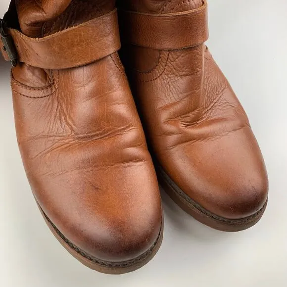 Frye Veronica Slouch Boots Tall Tan Leather Women’s 10