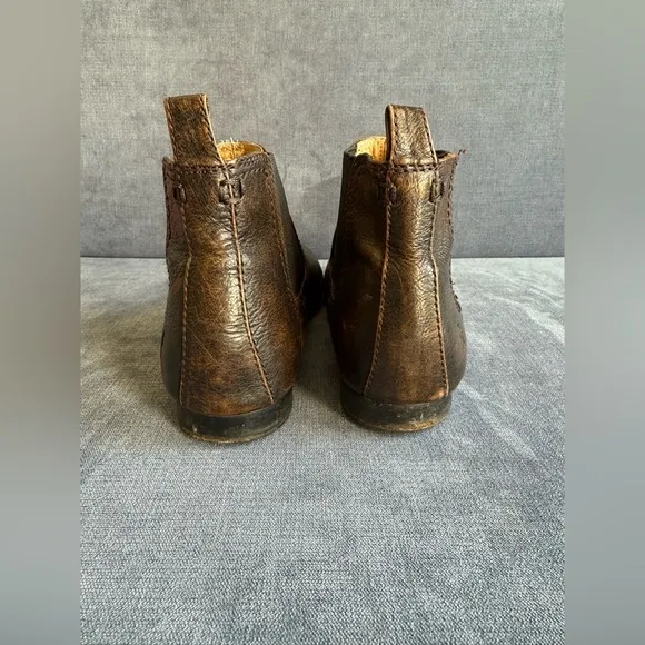 Frye Womens Jillian Chelsea Brown Leather Ankle Pull On Boots SZ 8M Rustic