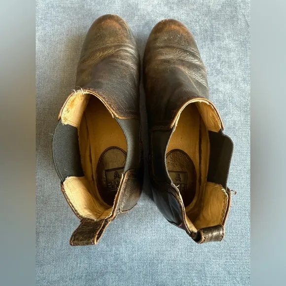 Frye Womens Jillian Chelsea Brown Leather Ankle Pull On Boots SZ 8M Rustic