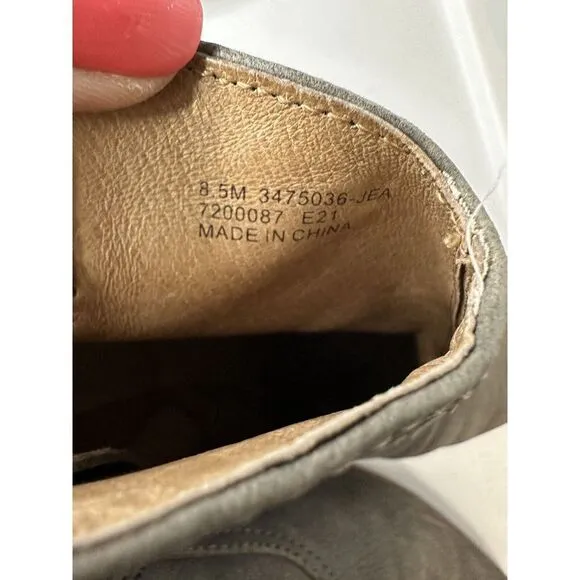 Frye Womens Reina Jea Western Ankle Boots Nubuck Leather Gray Zip Up sz 8