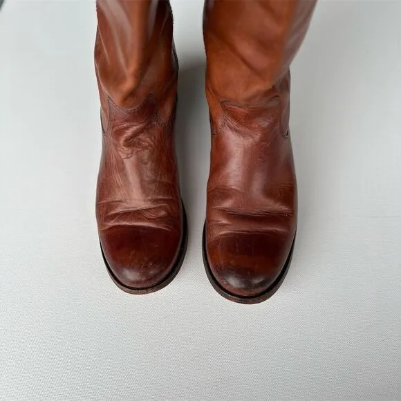 Frye Women's Melissa Button 2 Knee High Riding Boots Brown Size 6.5 B