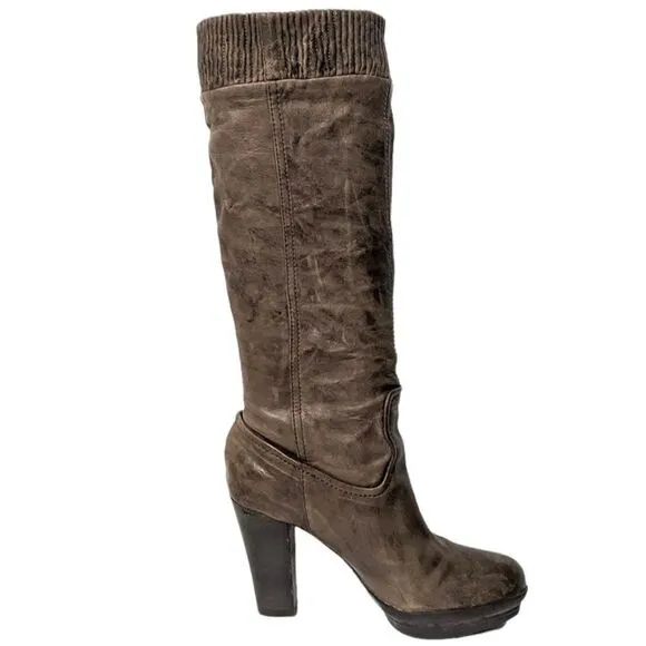 FRYE Mimi Scrunch Leather Platform Boots 7