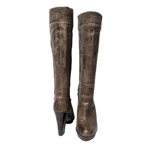 FRYE Mimi Scrunch Leather Platform Boots 7