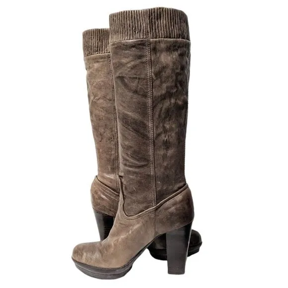 FRYE Mimi Scrunch Leather Platform Boots 7