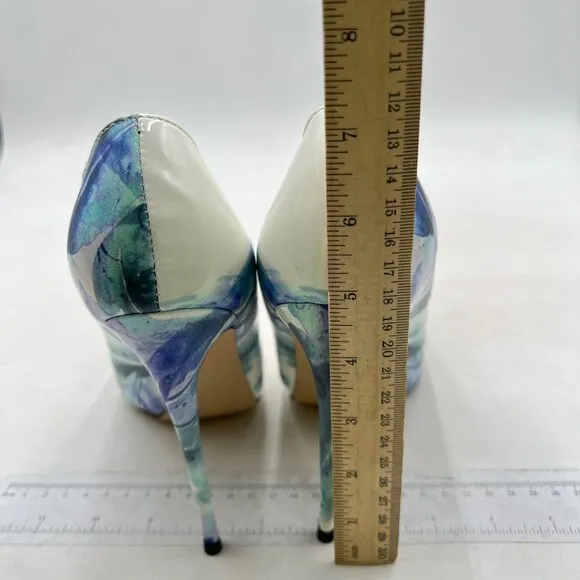 FSJ Women Classic Pointed Toe High Heels Stiletto Pumps Office Lady Blue White