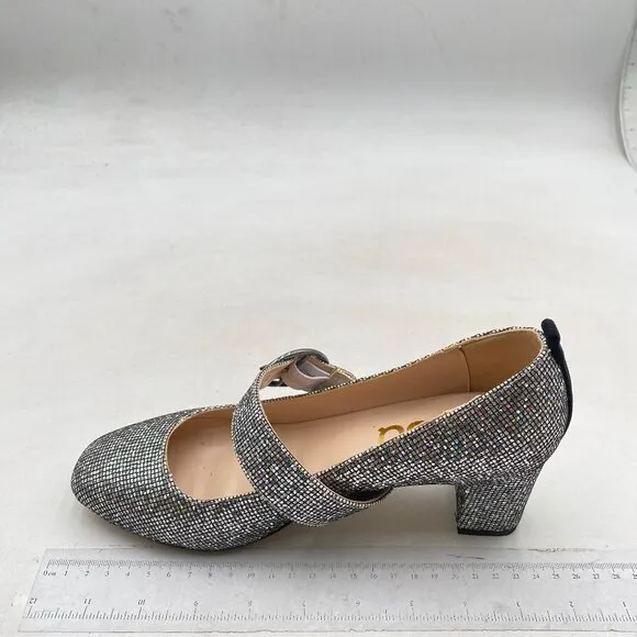FSJ Women's Mary Jane Shoes Low Block Heels Closed Round Toe Rhinestones Shoes
