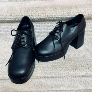 Funtasma Men's Disco Retro Black Polyurethane Lace Up Platform Shoes Halloween