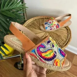 Gaimo Multicolor Embroidered Espadrille Sandals 39
