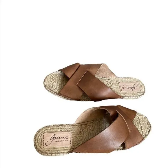 Gaimo Anthropology Espadrille Tan Sandals Size 9.5