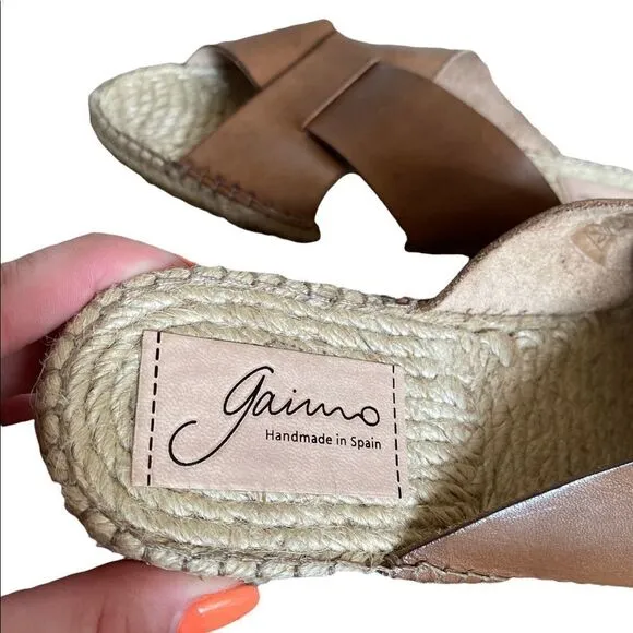 Gaimo Anthropology Espadrille Tan Sandals Size 9.5