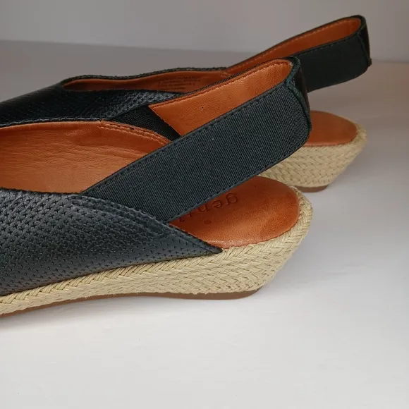 Gentle Souls By Kenneth Cole Luci Leather Peep Toe Sling Back Shoes Size 7.5