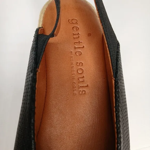 Gentle Souls By Kenneth Cole Luci Leather Peep Toe Sling Back Shoes Size 7.5